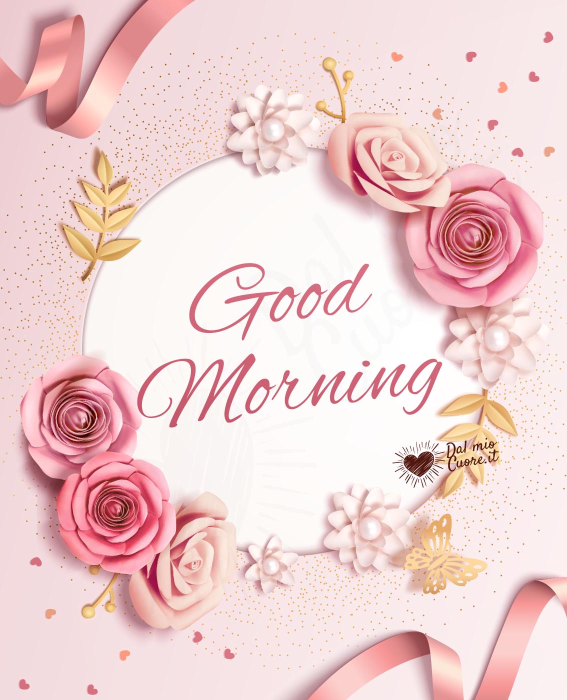 Romantic Good Morning with roses and hearts Romantic Good Morning with roses and hearts