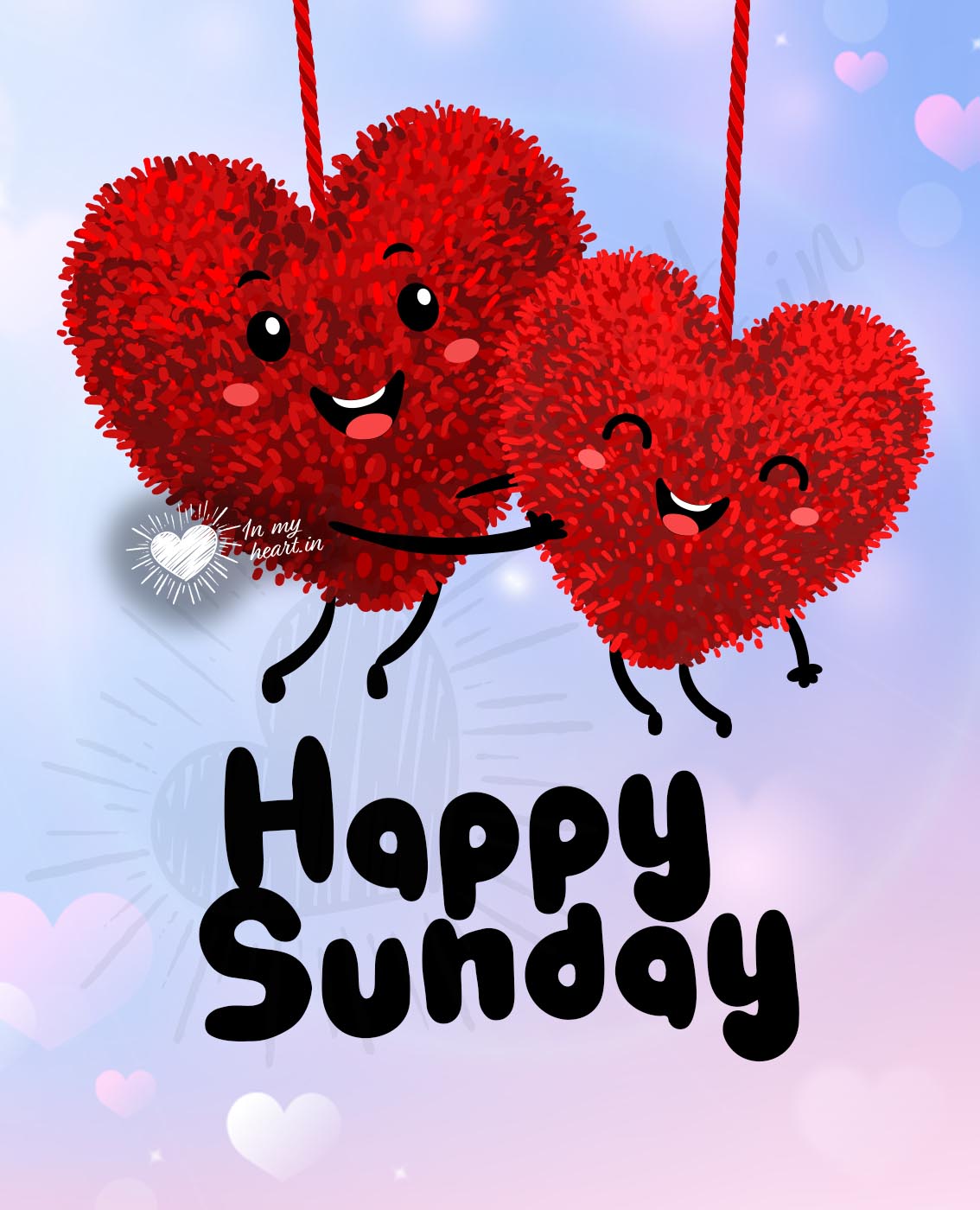 Happy Sunday with hearts Happy Sunday with hearts