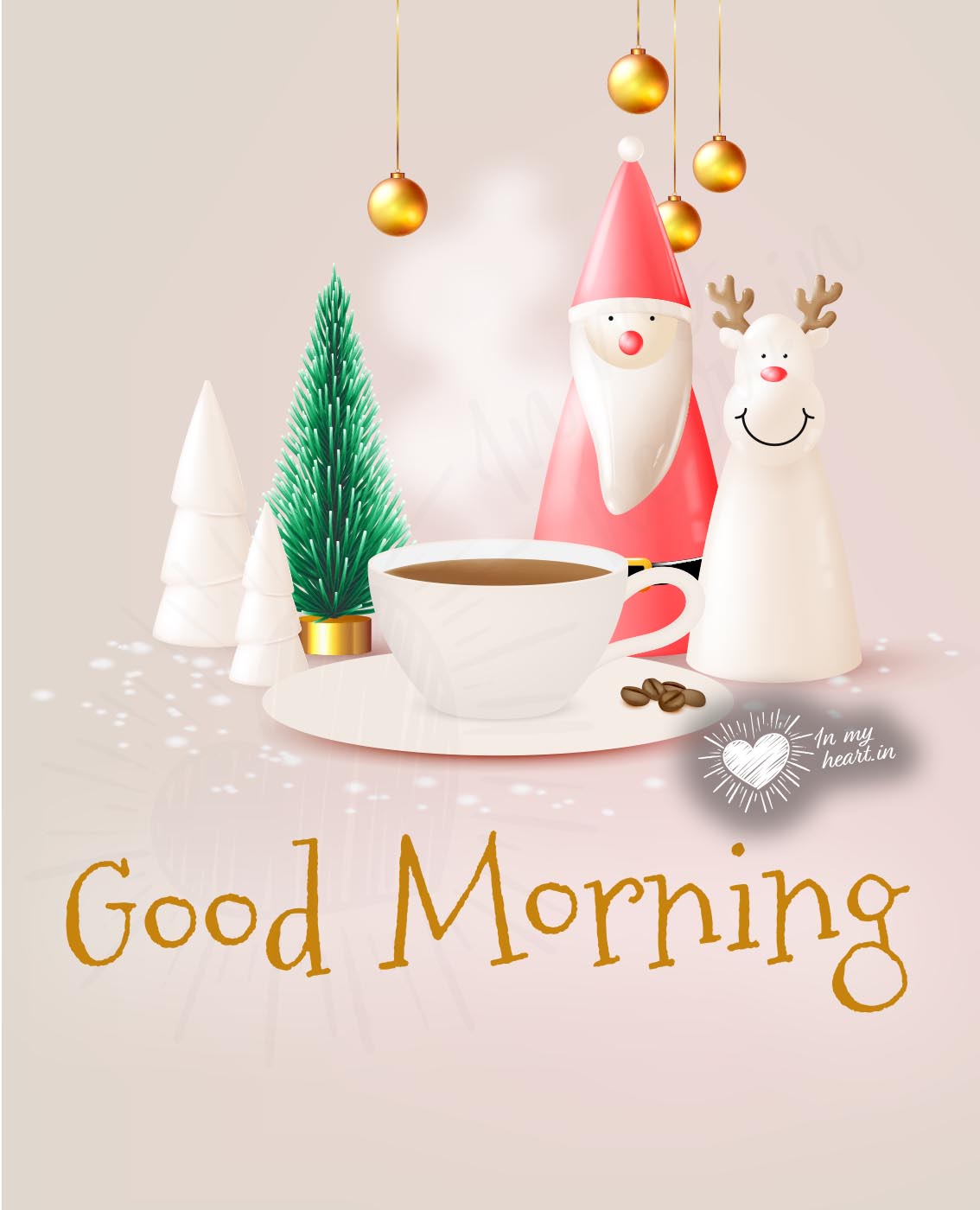 Good Morning image with Coffee and Christmas decorations Good Morning image with Coffee and Christmas decorations