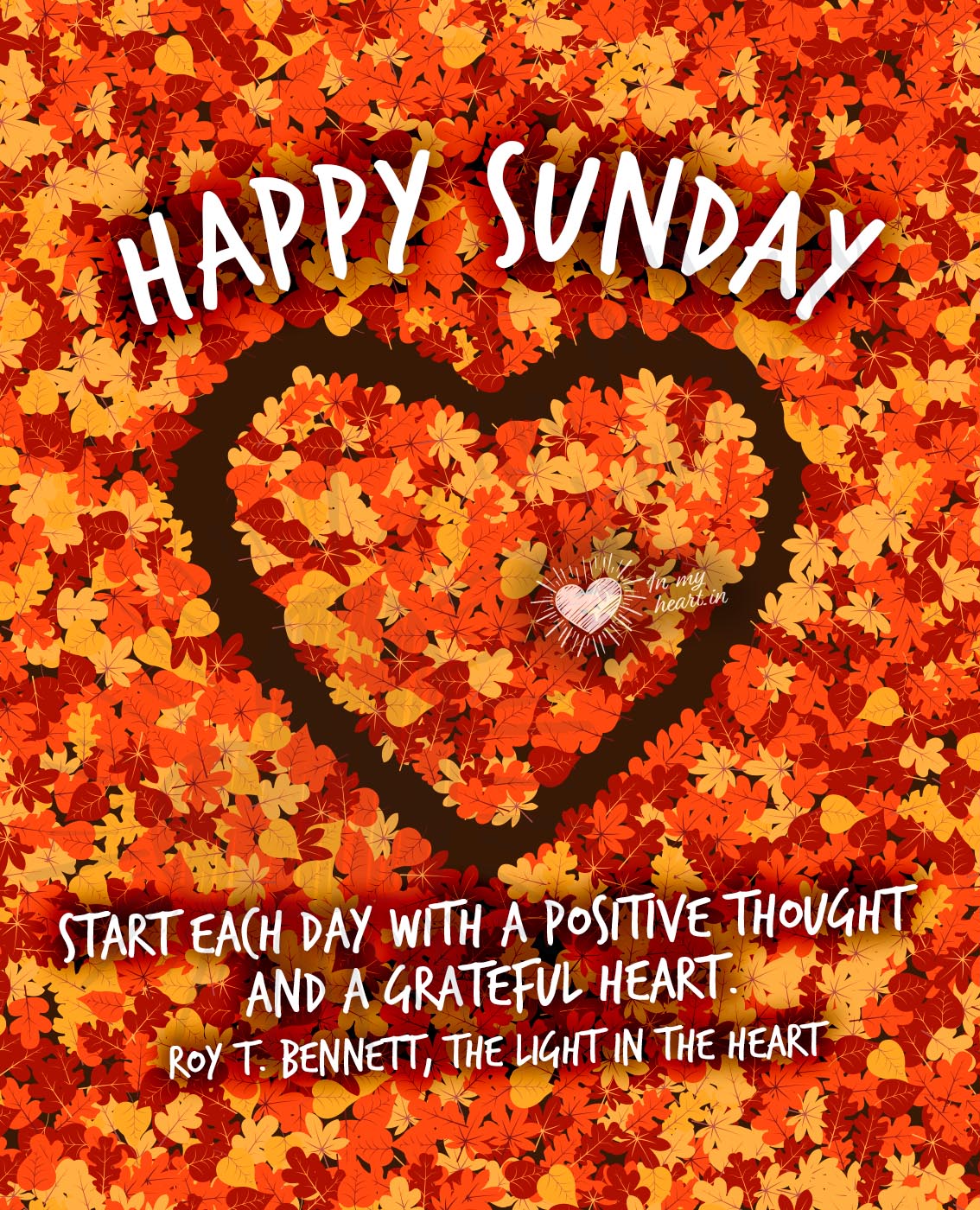 Happy sunday with quote about heart Happy sunday with quote about heart