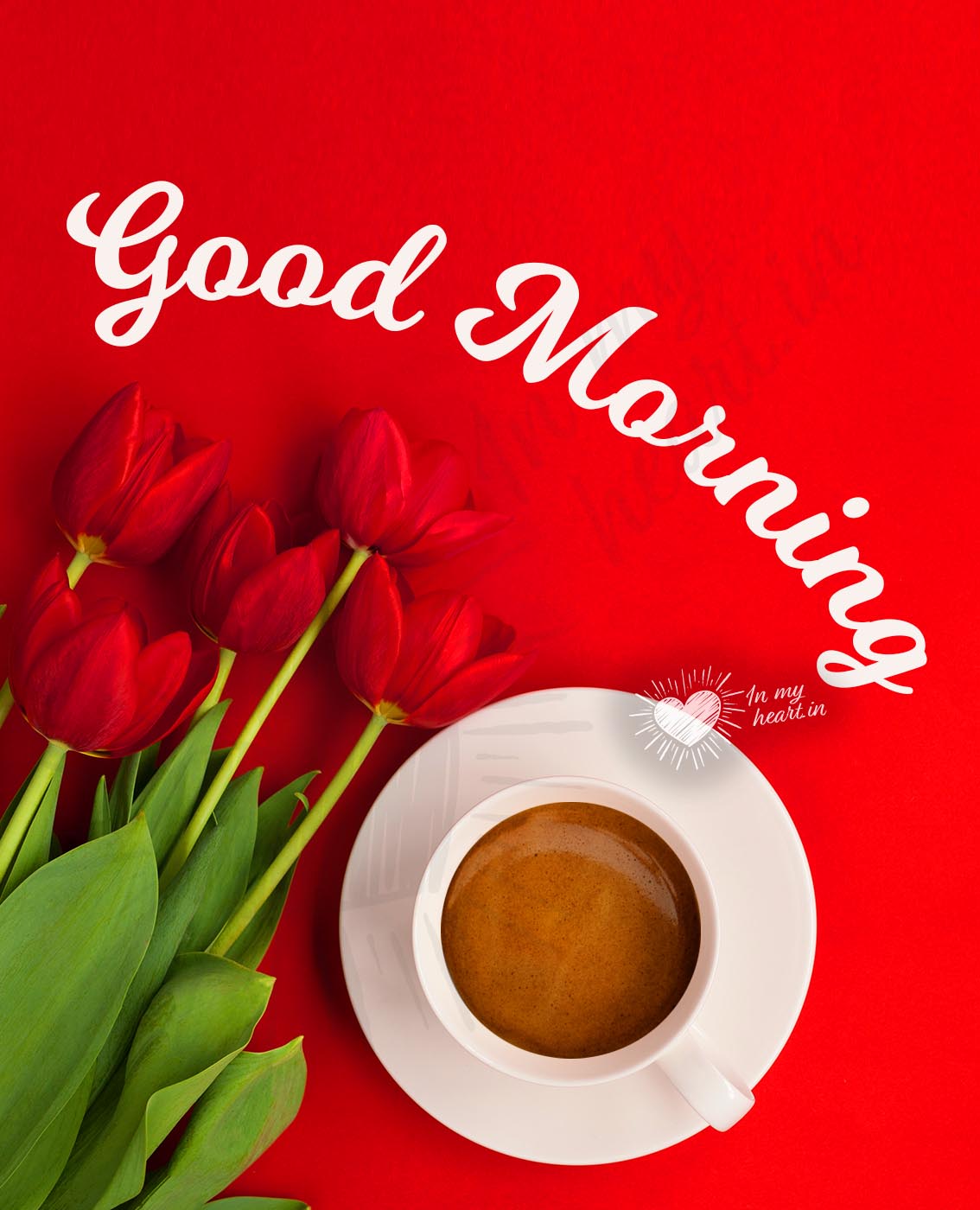Good morning image with coffee and flowers Good morning image with coffee and flowers