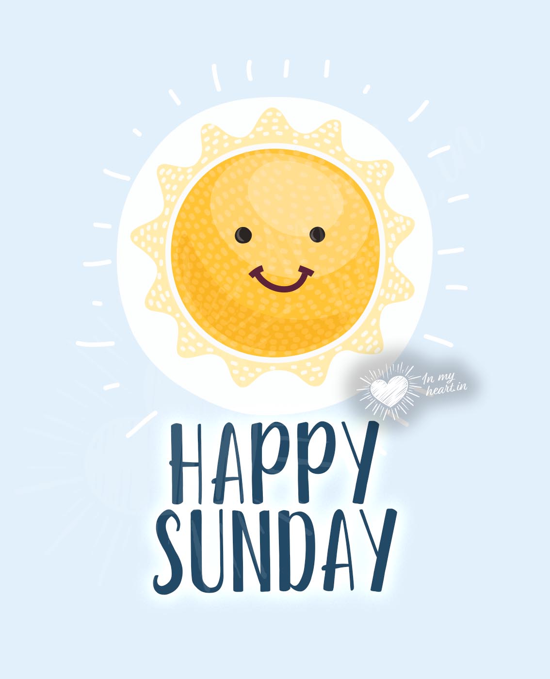 Happy sunday image, with a smiling sun Happy sunday image, with a smiling sun