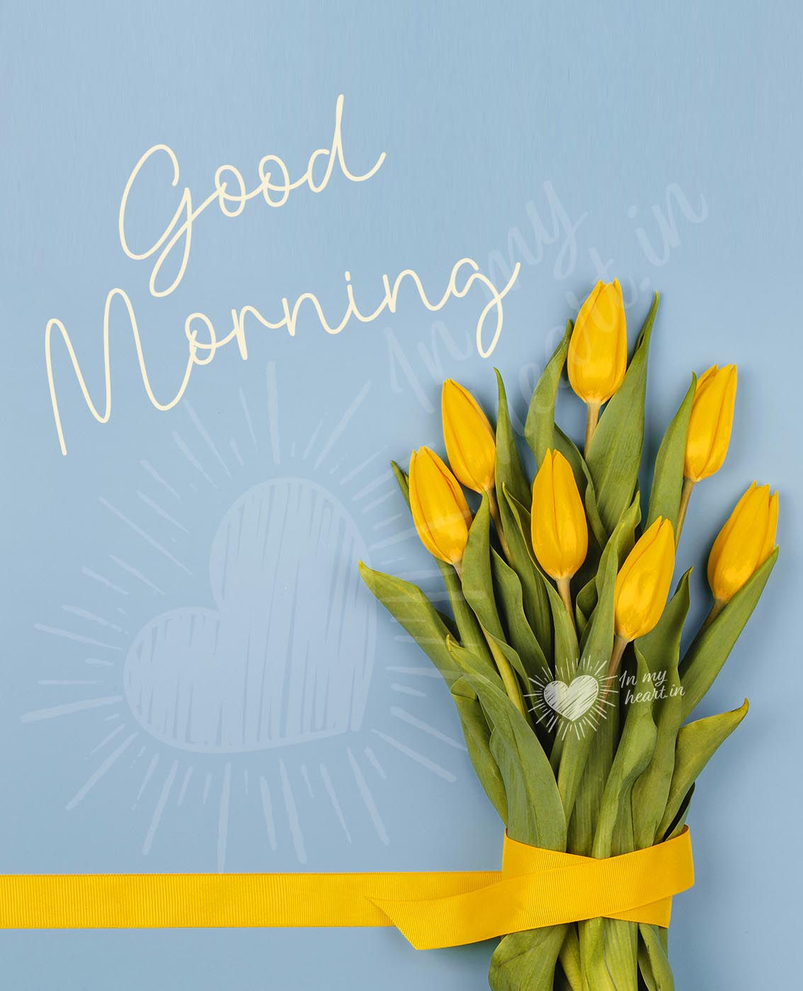 Good morning image with yellow flowers Good morning image with yellow flowers
