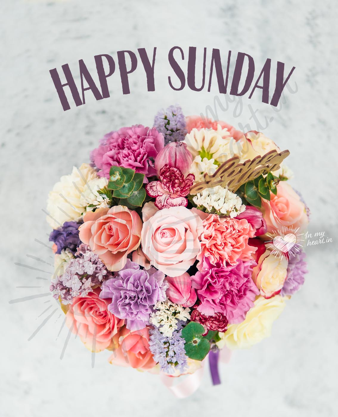Happy sunday image with flowers Happy sunday image with flowers