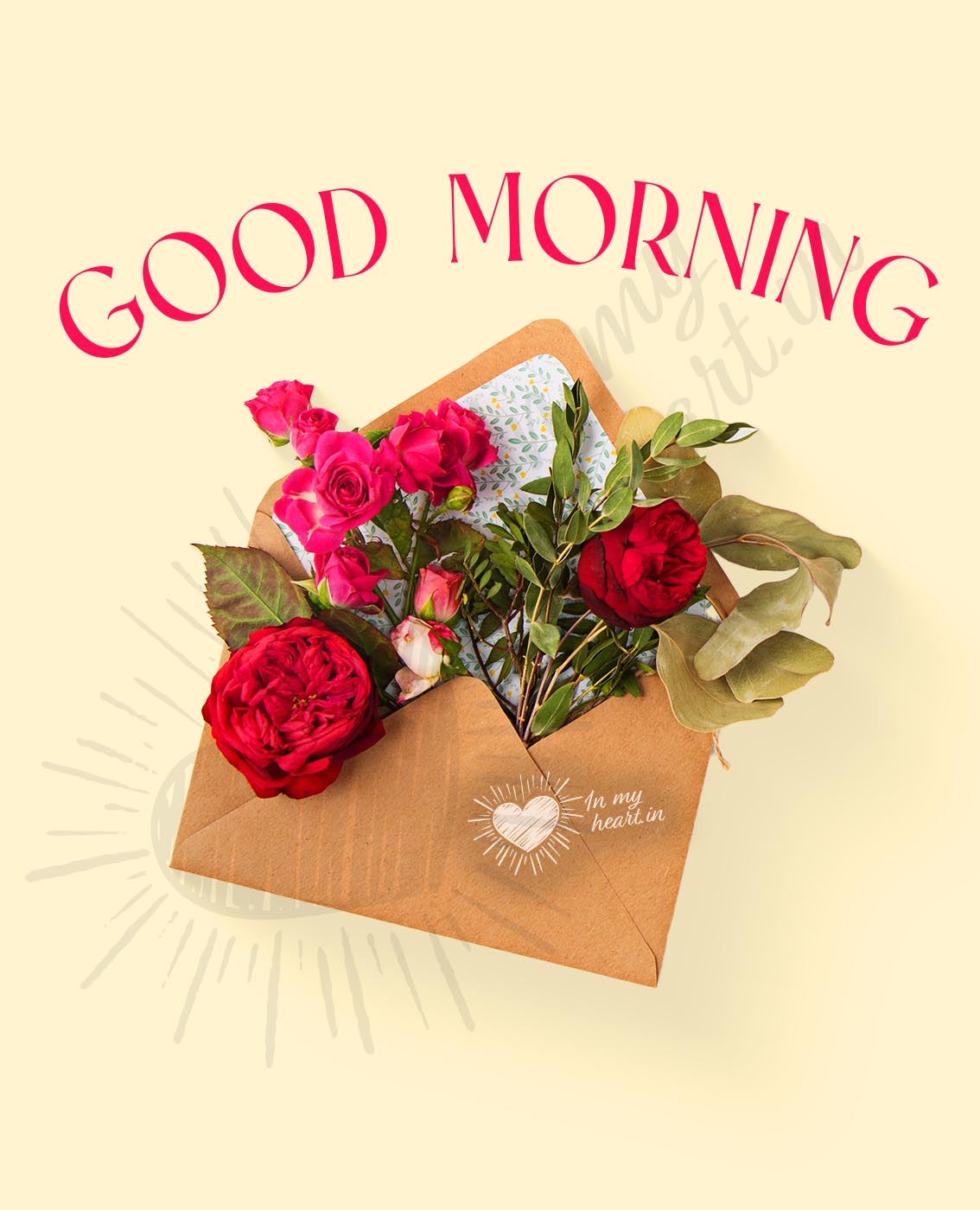 Good morning with letter and flowers Good morning with letter and flowers