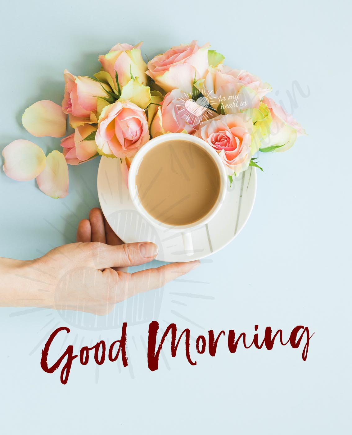 Good morning image with coffe and flowers Good morning image with coffe and flowers
