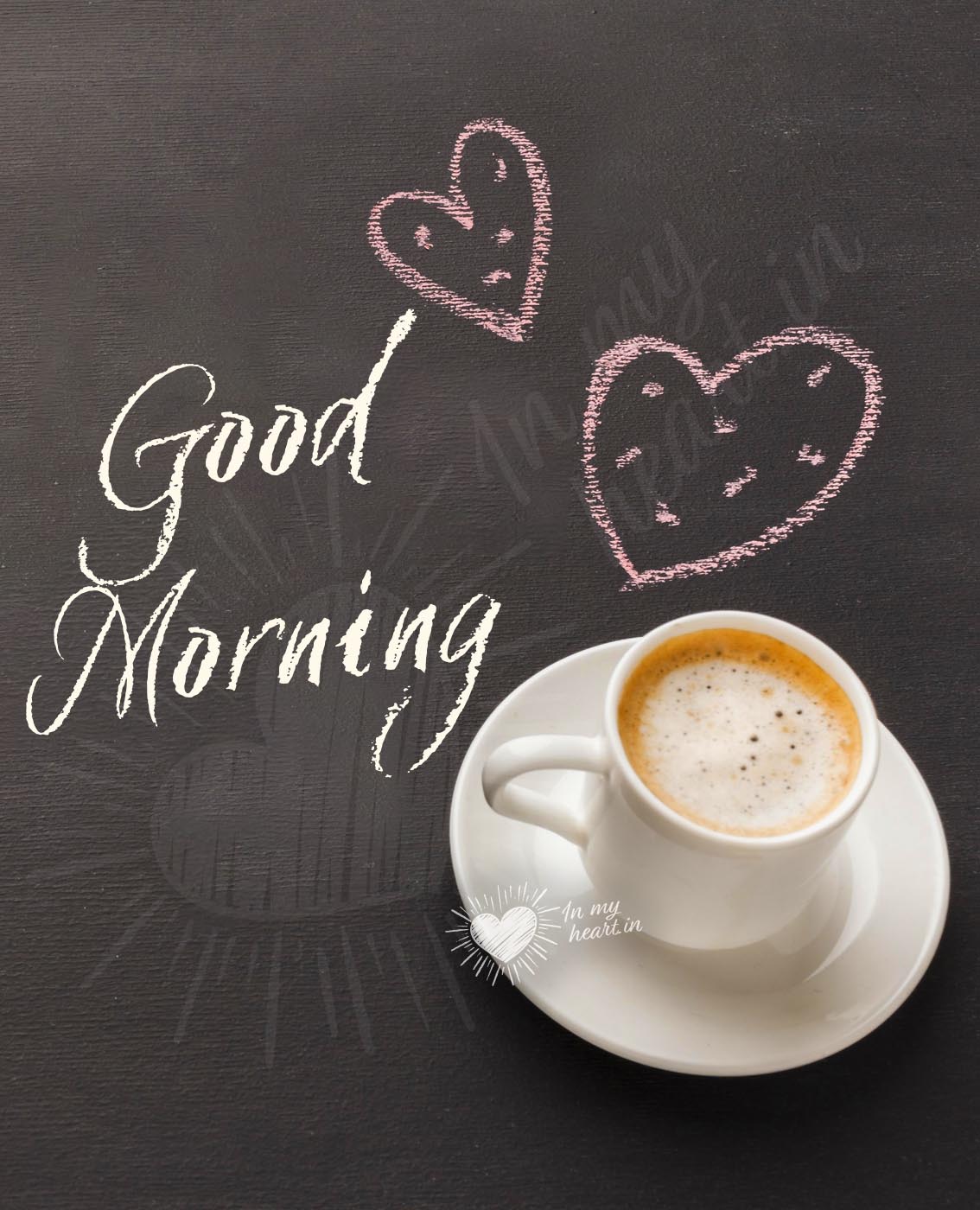 Good Morning image with coffee and hearts Good Morning image with coffee and hearts