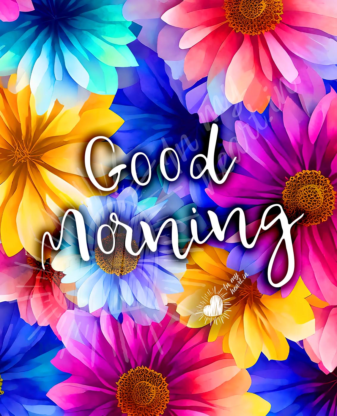 Good morning with colorful flowers Good morning with colorful flowers