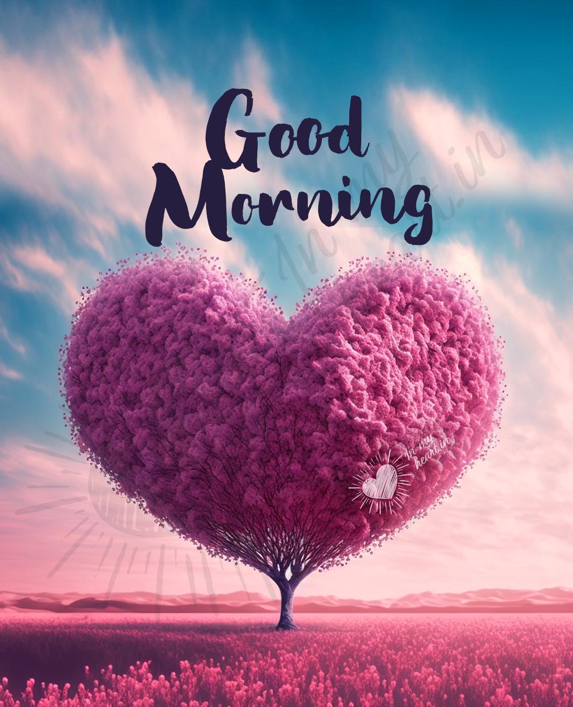 Good morning image with love tree Good morning image with love tree