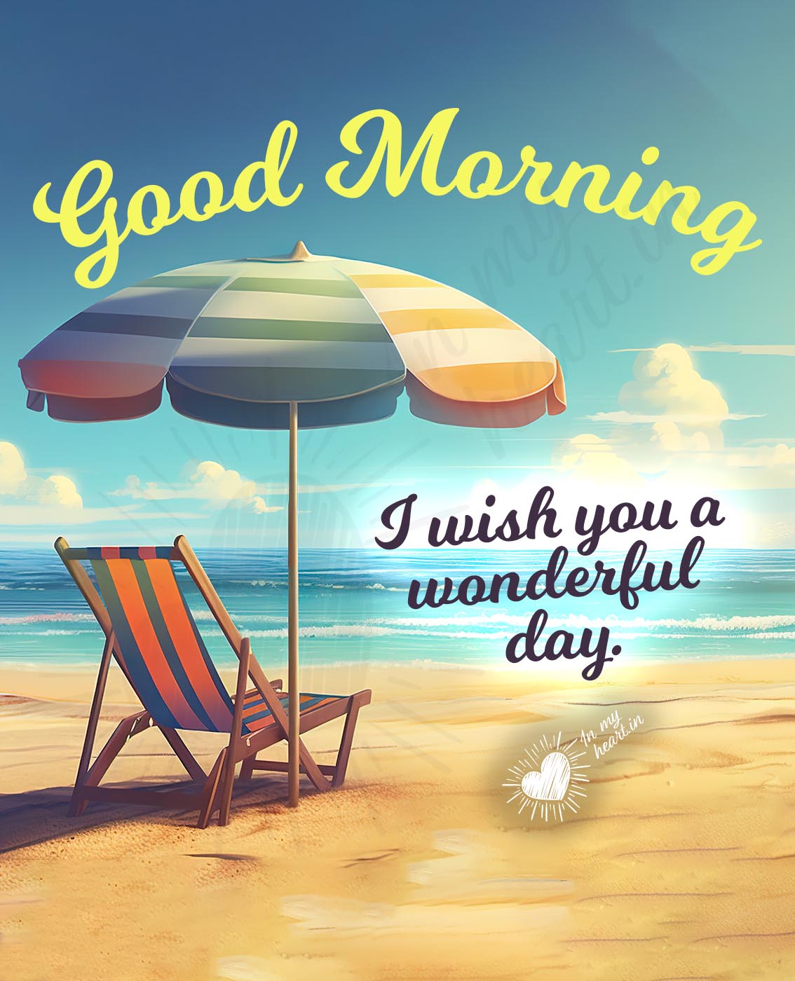 I wish you a wonderful day. Summery good morning I wish you a wonderful day. Summery good morning