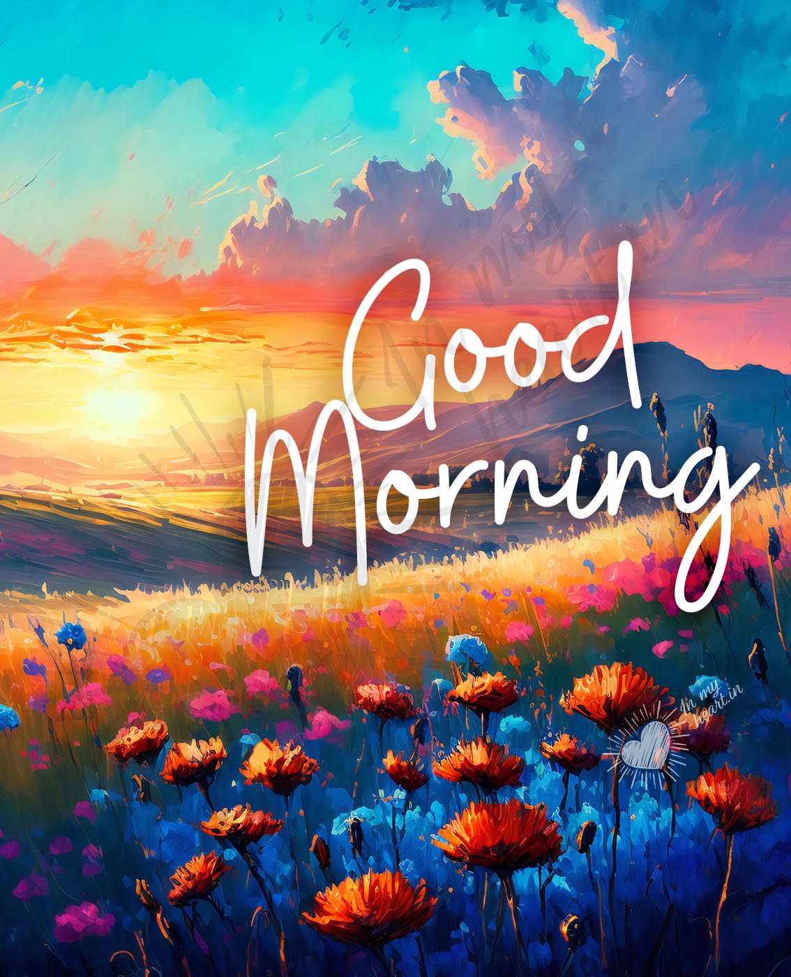 Good morning image, featuring a colorful and blooming landscape Good morning image, featuring a colorful and blooming landscape
